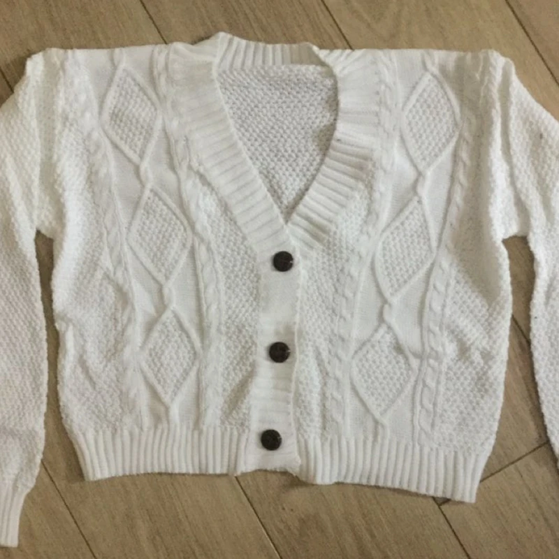 

V Neck Single Breasted Knitwear Spring Autumn Solid Shawl Jacket Women Knitted Cropped Cardigan Sweaters Female Short Coat