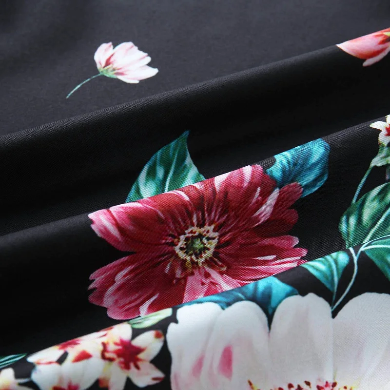 

2021 New Arrival Vintage Print Dress Long Women Short Sleeves Summer Loose Maxi Dresses with Pockets Floral Ladies Dress EY601
