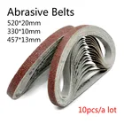Абразивные ленты grit40 - grit 520, 10 шт., 330x20 мм, 457x10 мм, 400x13 мм, для ленточного шлифовального станка, бесплатная доставка