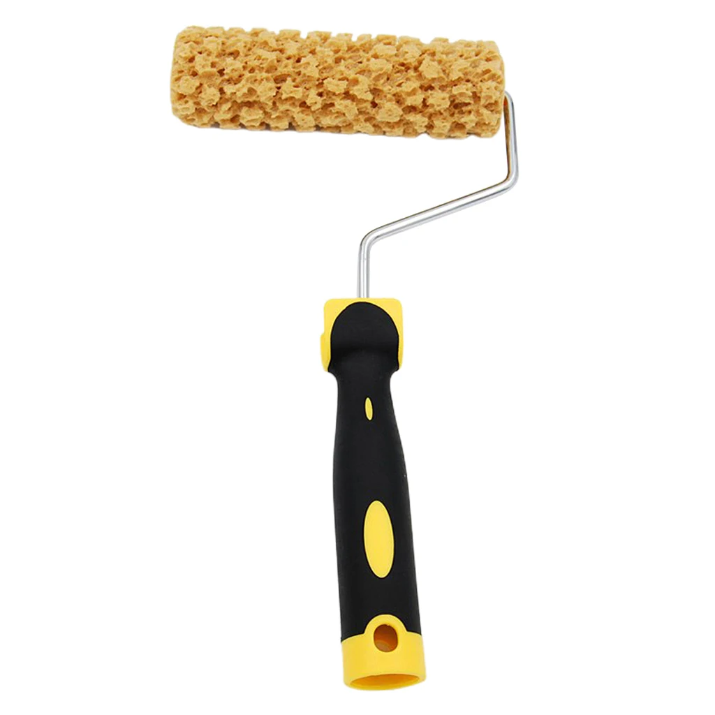

Home Wall 7inch Texture Pattern Painting Tool Plastic Handle Sponge Paint Roller