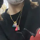 Женское колье с подвеской в виде медведя из фианита