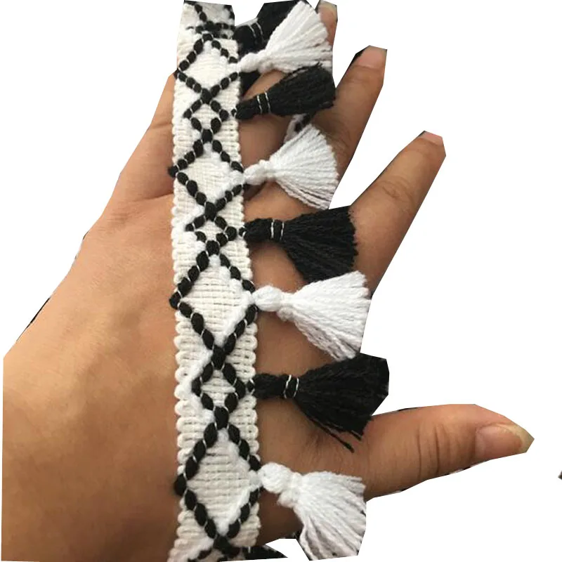 Горячая вышивка 5 см белая черная Цветочная кружевная ткань отделка лента сделай