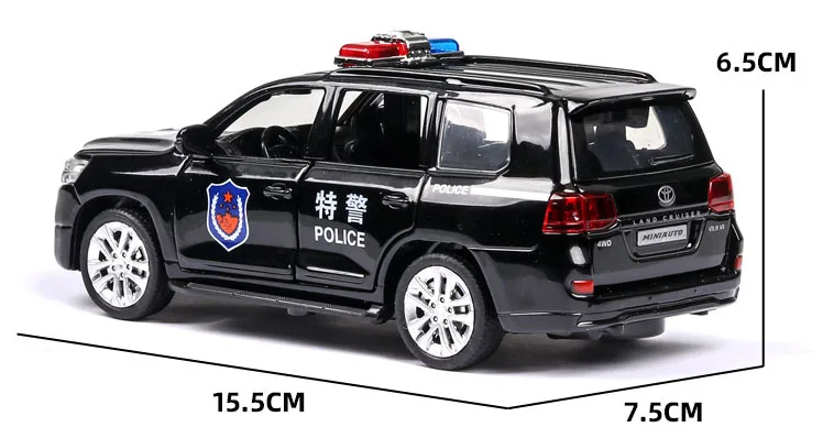 Новинка 1:32 литой под давлением литой автомобиль Toyota Land Cruiser модель автомобиля оттягивающийся звуковой светильник игрушечные машинки для детей друзья игрушки подарки машинки