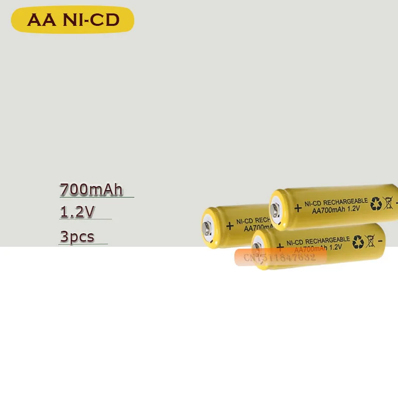 3 x AA 700mAh 1,2 V Quanlity аккумуляторная батарея NI-CD 1,2 V аккумуляторная батарея 2A Baterias Bateria батареи 500 раз