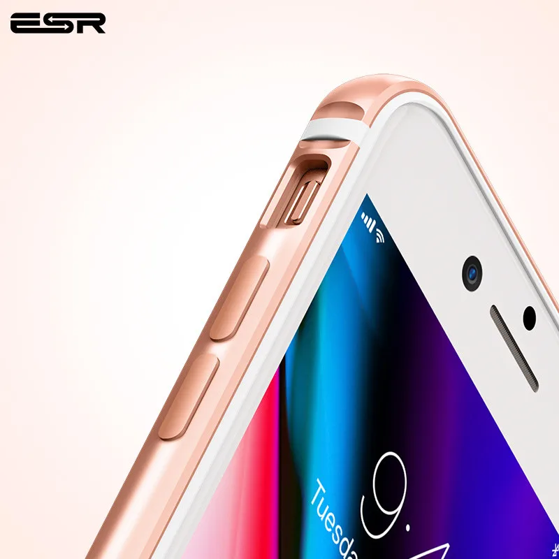 Чехол для iPhone 8/8 плюс, ESR металла рамки ультра тонкий Алюминий сплав Универсальный амортизирующий бампер чехол для iPhone 7/7 Plus