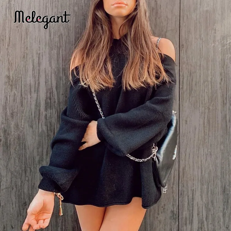 Элегантный Модный сексуальный вязаный свитер с бретелькой через шею женский