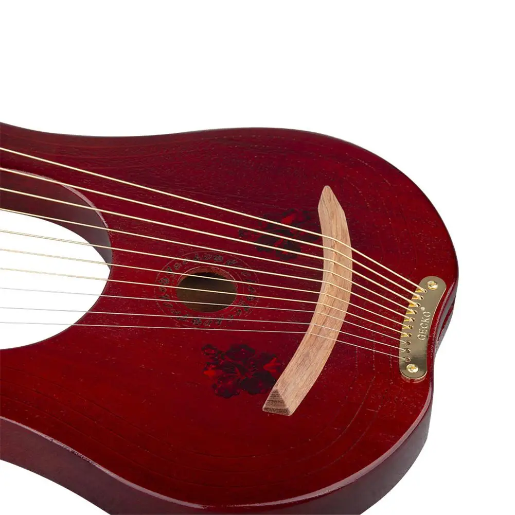 

10-String Lyre C-Tone Mahogany Panel String Instrument with Cotton Padded Carry Bag+String+Tuning Wrench 40 * 25 * 3.5cm