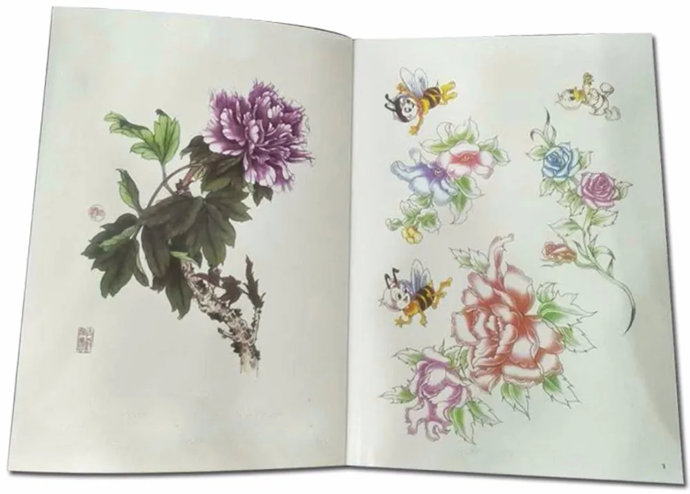 Книга для татуировок новый альбом тату популярные рисунки цветы Рукописные