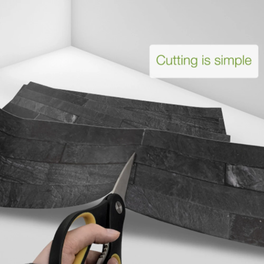 

14pcs Setblack Brick Pattern Sticker Diy Pvc Self-Adhesive Kitchen Bathroom Wallpaper Home Decoration Waterproof Stickers