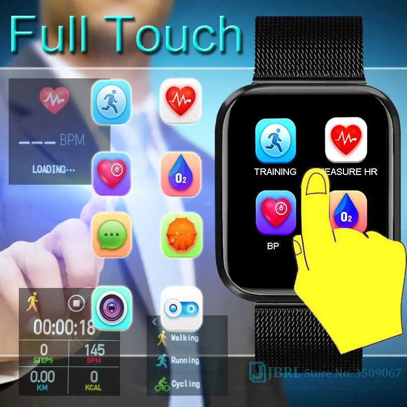 Фитнес трекер Smartband с Bluetooth водонепроницаемый спортивный смарт браслет для Android IOS