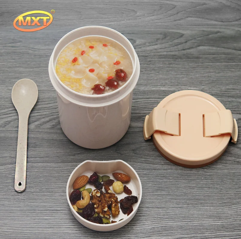 600 мл пшеничная соломенная суповая чашка пластиковая пряжка герметичный Ланч