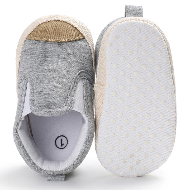 

3-13Months Newborn Baby Moccasins Walking Shoes Gray Toddler Boy Girl Sneakers Infant Kids Slip on Striped First Walkers