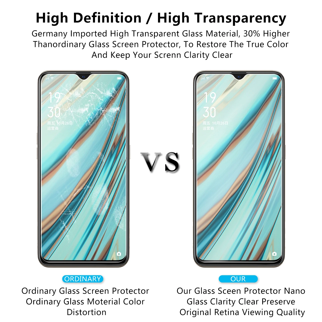 2 шт закаленное стекло для Oppo A9 2020 протектор экрана 2.5D 9H Премиум Закаленное