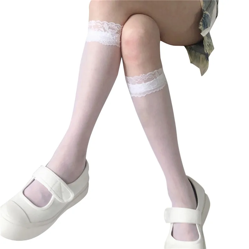 

Spring Summer Women Middle Tube Socks Sexy Lace Girl Socks Thin Transparent Ladies Socks All-Match New School Girl Socks 2021