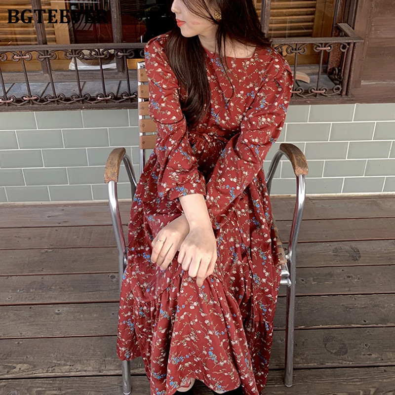 Платье BGTEEVER женское с квадратным вырезом винтажное элегантное свободное