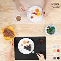 set of 4 silicone placemats for kitchen dining table mat set heat insulation anti skidding washable durable waterproof kids grey