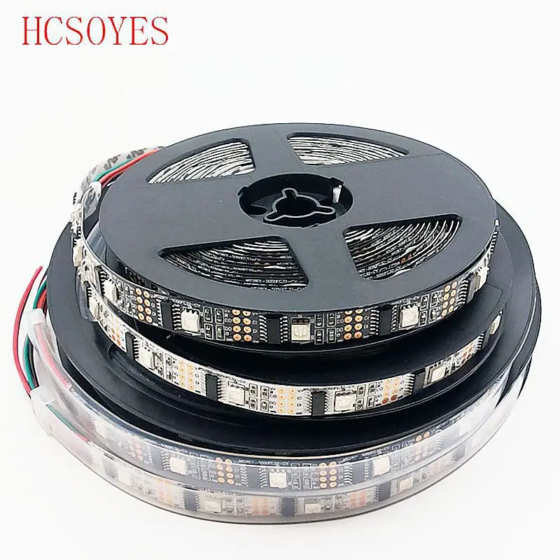 DC5V 1 м/3 м/5 м ws2801 внешний 2801 ic индивидуально адресуемый 5050 smd rgb полоса 32 светодиода/м Arduino развития ambilight tv
