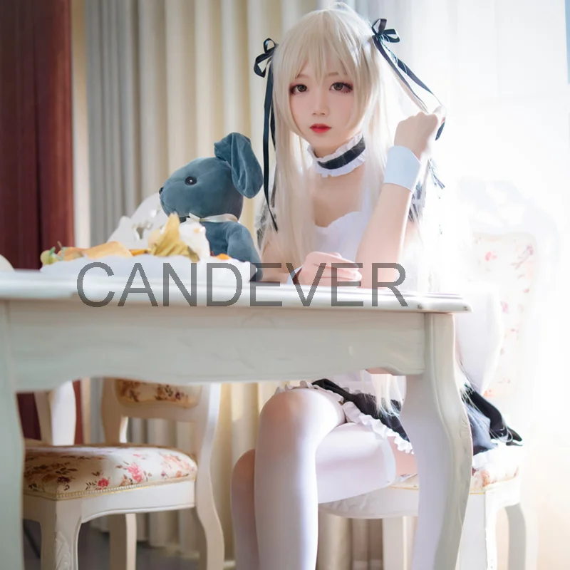 Аниме Yosuga no Sora Kasugano горничная фартук платье кавайный парик наряд косплей костюмы