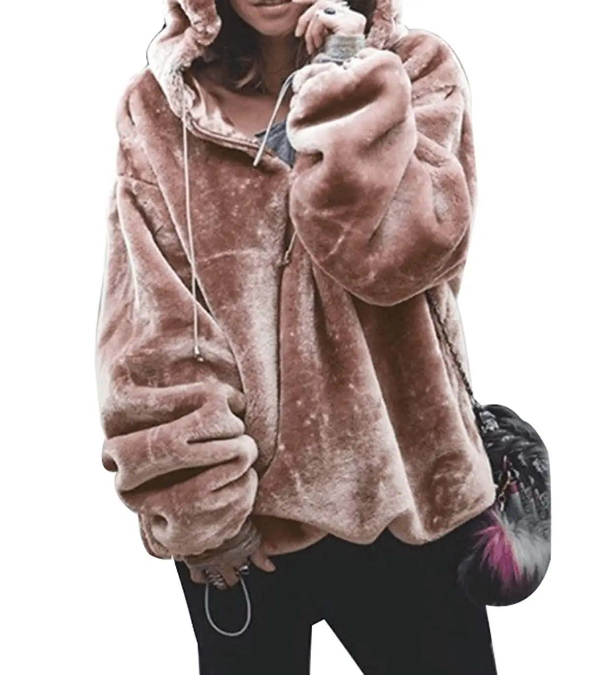 

ZOGAA Autumn Winter Coats Soild Sweet Hooded Women Loose Casual Warm Hoodies Ladies Fleece Flannel Pullover Female Sweatshirts