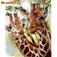 ruopoty frame giraffe diy painting by numbers animal paint by number handpainted gift wall decor 60%c3%9775cm frame