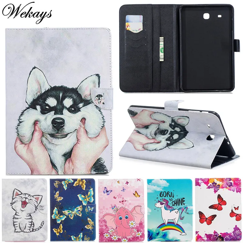 

Wekays For Samsung Tab E 9.6 SM-T560 Cartoon Dog Leather Fundas Case For Samsung Galaxy Tab E 9.6" T560 T561 Tablet Cover Cases