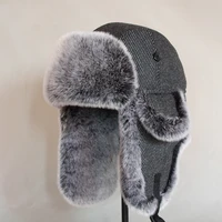 Men Women Russian Winter Bomber Hat Ushanka with Ear Flaps Faux Fur Trapper Hat Earflaps Warm Cap for Snow