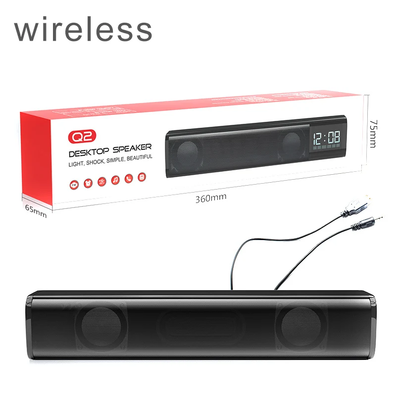 Мини Саундбар с длинной полосой сабвуфер динамик для ПК ТВ настольного ноутбука