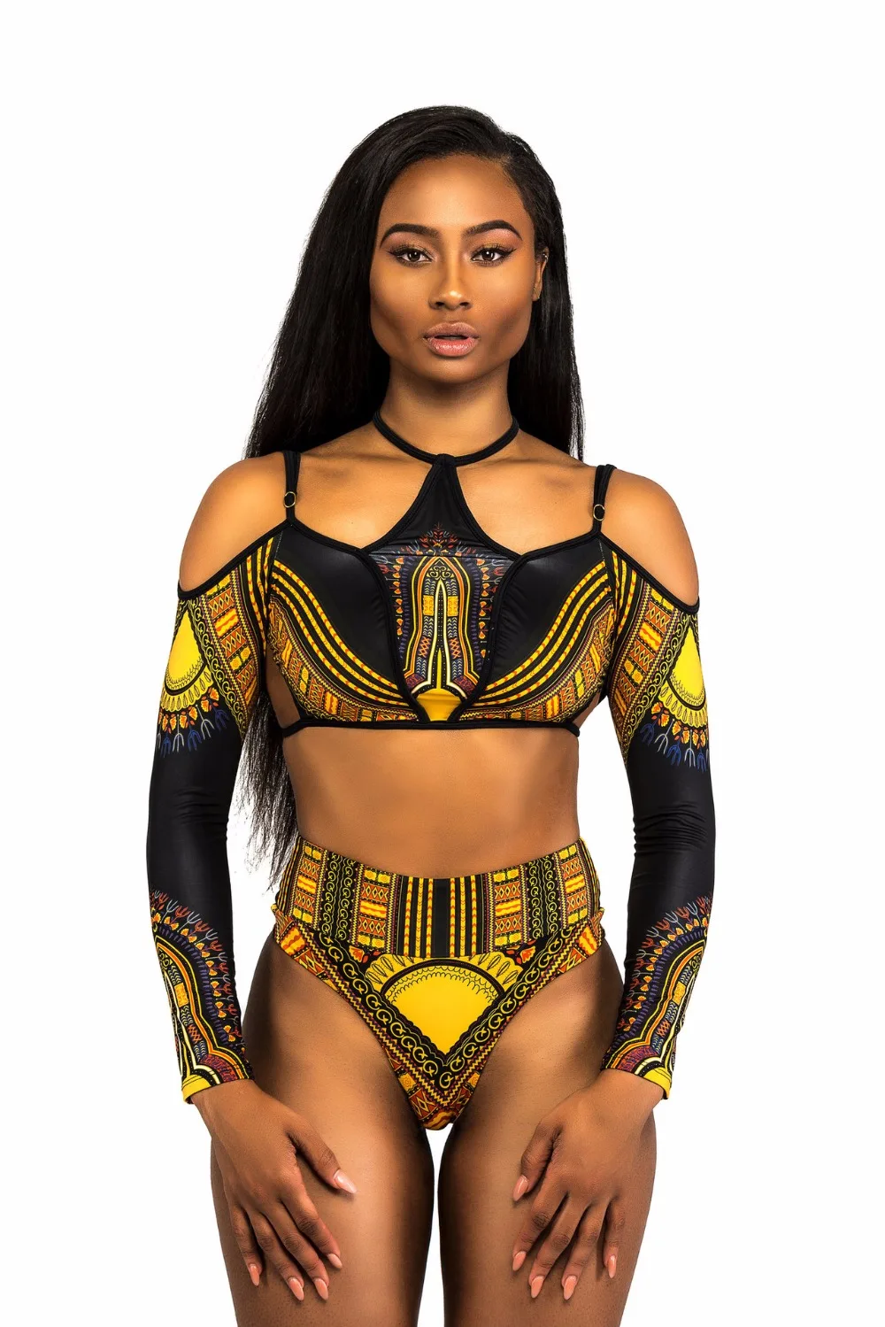 Африканский стиль цельный купальник женский 2019 шарф с цветочным принтом