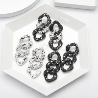 new fashion acrylic geometric earrings retro black and white earrings female thick chain thick earrings pendant jewelry wholesal
