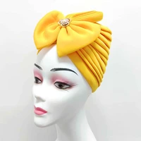 colorful headtie with beads and stones ready head wraps nigerian gele already made ankara for african elegant women turban cap