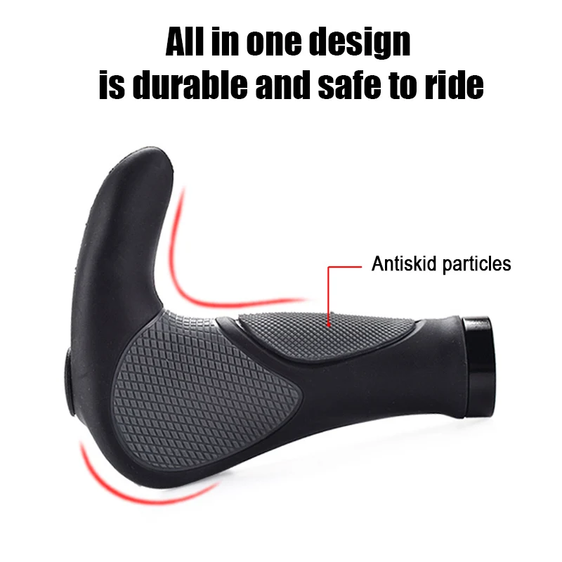 

Bike Handlebar Grips Ergonomic Bicycle Bar Ends OX Horn Grips Shock Absorption Anti-Slip Rubber for MTB Mountain Road Bike