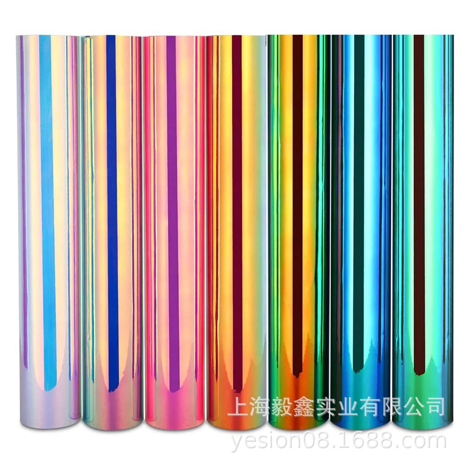 

Easy to Weed & Transfer Iridescent Craft Adhesive Vinyl Sheets 12"X12" Holographic Permanent Vinyl For Home Cup DIY Decor QHC-2