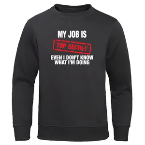 Мужская Флисовая Толстовка с капюшоном MY work IS TOP SECRET, Осень-зима