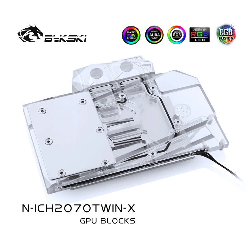 

Водный блок Bykski для Inno3D RTX 2060 Twin X2/полное покрытие, медная фотовспышка/3PIN, 5 В, 4 контакта, 12 В, RGB