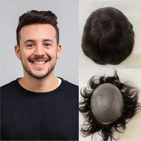2 darkest brown color full pu poly base 8x10inch size mens toupee 130 thicker density man wig prosthesis 0 08mm pu thickness