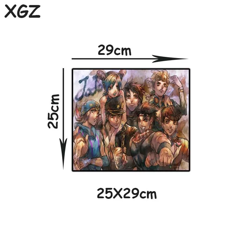

XGZ Anime Cute Girl Custom Large Mouse Pad Black Lock Edge JoJo's Bizarre Adventure Office Computer Desk Mat Rubber Non-slip Xxl