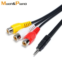 3 5mm video cable 3 5mm to rca av camcorder 3 5 mm to 3 rca for tv box computer sound speaker projector stereo audio video