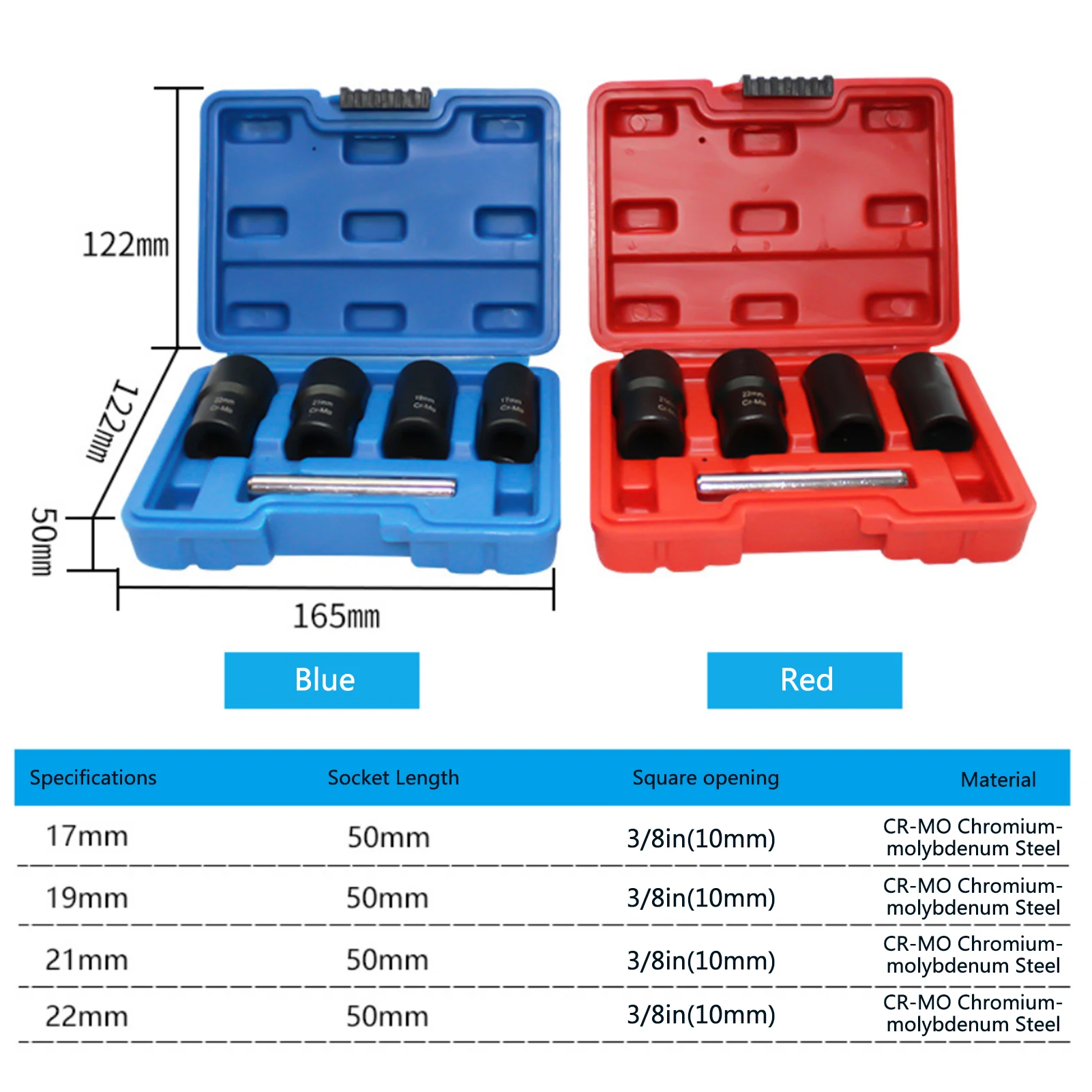 

5Pcs/Set Twist Socket Kit 4 Damaged Worn Lug Nut & Lock Remover 17/19/21/22mm