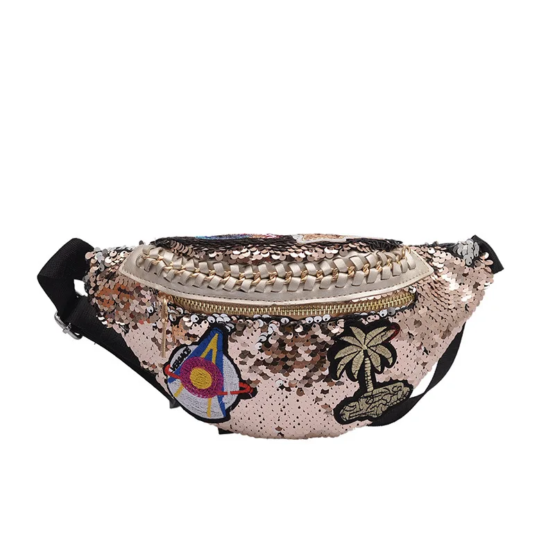 4 Waist pack JZYZQBX Женская поясная сумка градиентного цвета с блестками, поясная сумка, сумка формы «банан», модная поясная сумка, Женская поясная сумка - Цвет: 4 Waist pack