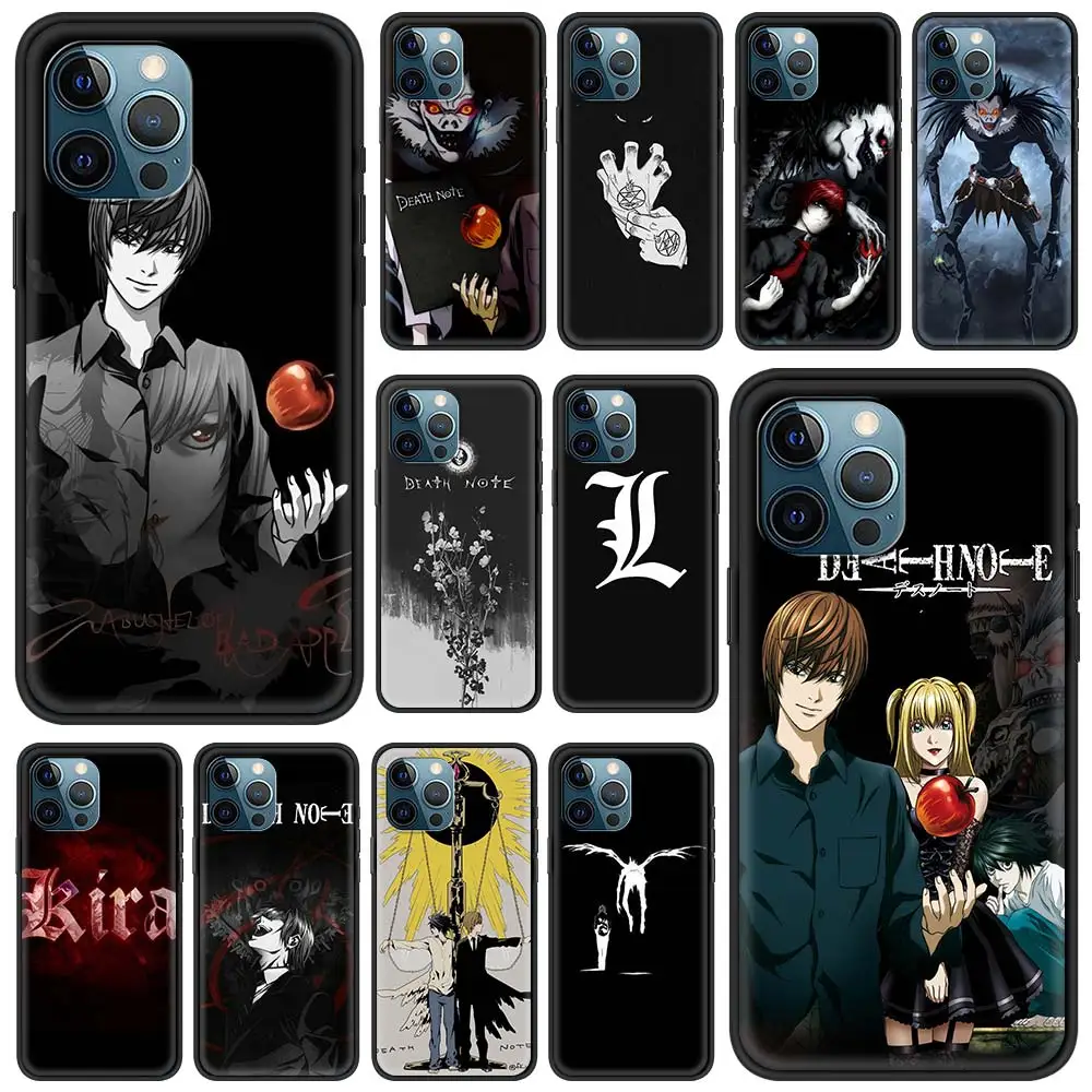

Case For iPhone 11 13 Pro Shell For iphone 12 Pro Max 7 8 Plus SE 2020 X XR XS MAX Black Phone Cover Anime Death Note Ryuk kiras