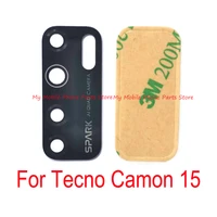 10 pcs cell phone rear camera glass lens for tecno camon 15 back main camera glass lens with glue tape for camon 15 camon15