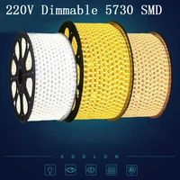 20mlot 120ledsm led strip ac220v smd 56305730 whitewarm white dimmable flexible tape light waterproof ip67 with controller