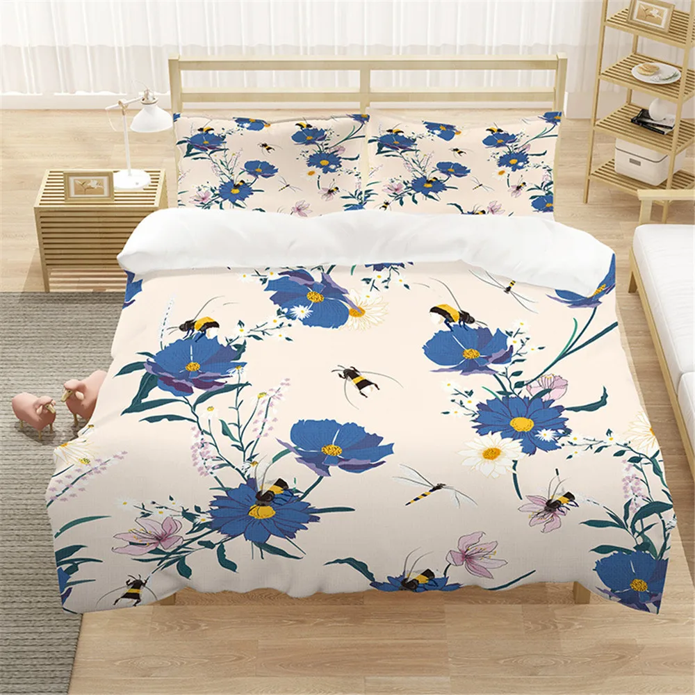 

Flower Duvet Cover Bed Linens White Queen Size Bed Set Comforter Bedding Sets