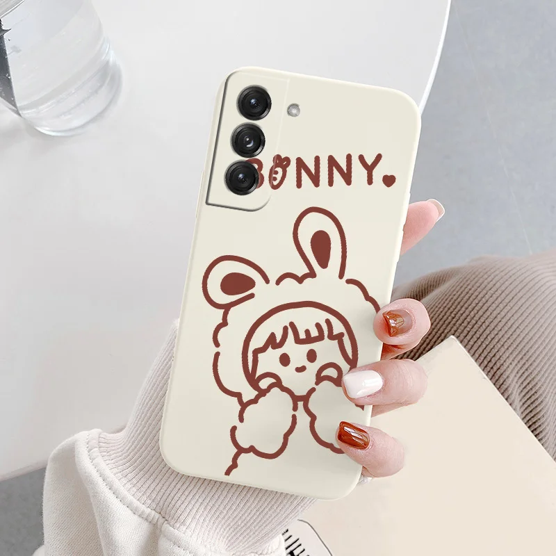 Lively Bear Girl Phone Case For Samsung Galaxy S21 S20 FE S10 Note 20 10 Ultra Plus A72 A52 A42 A32 A71 A51 A41 A31 A21S Cover