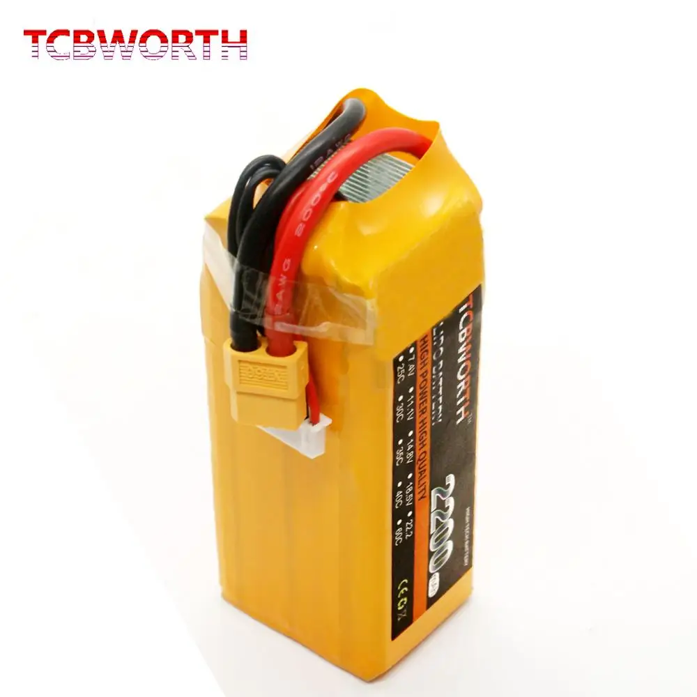 TCBWORTH провод с силикатной гелевой Батарея 18 5 V 2200 мА/ч 60C 5S для радиоуправляемый
