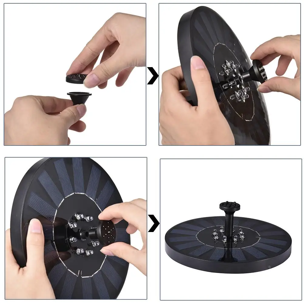 

Floating Solar Fountain With 8 LEDs Automatic Color Change Pond Swimming Pool Fountain Water Pump Bird Bath Garden Decoration