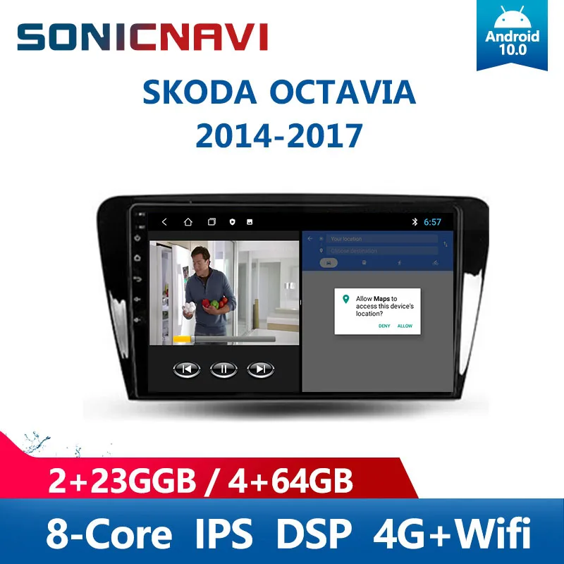 

Car Radio For SKODA Octavia 2014-2017 Andorid 10.0 2Din Multimedia Video Player GPS Navigation 4G RDS 2Din Autoradio Bluetooth