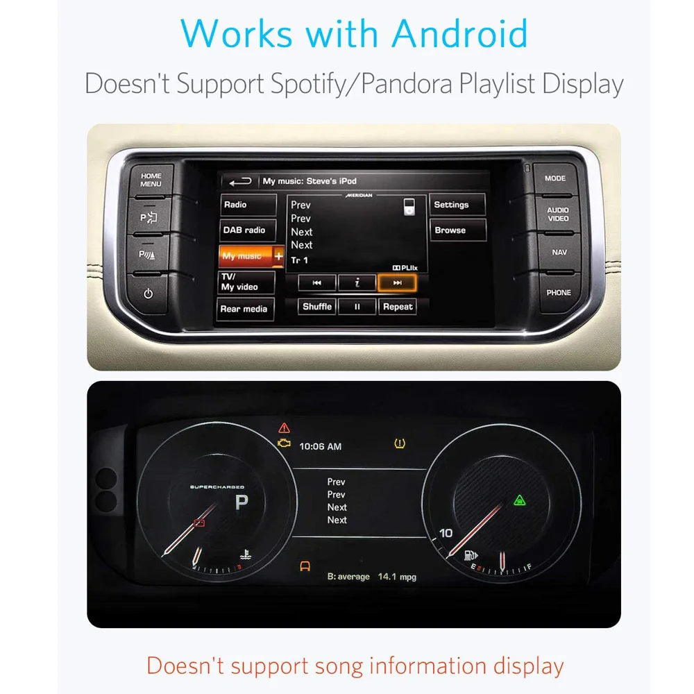 $72.89 Bluetooth 5.0 Car Kit for Range Rover Music Receiver Airdual Module for Land Rover 30 pin iPod Interface AUX Adapter for Jaguar