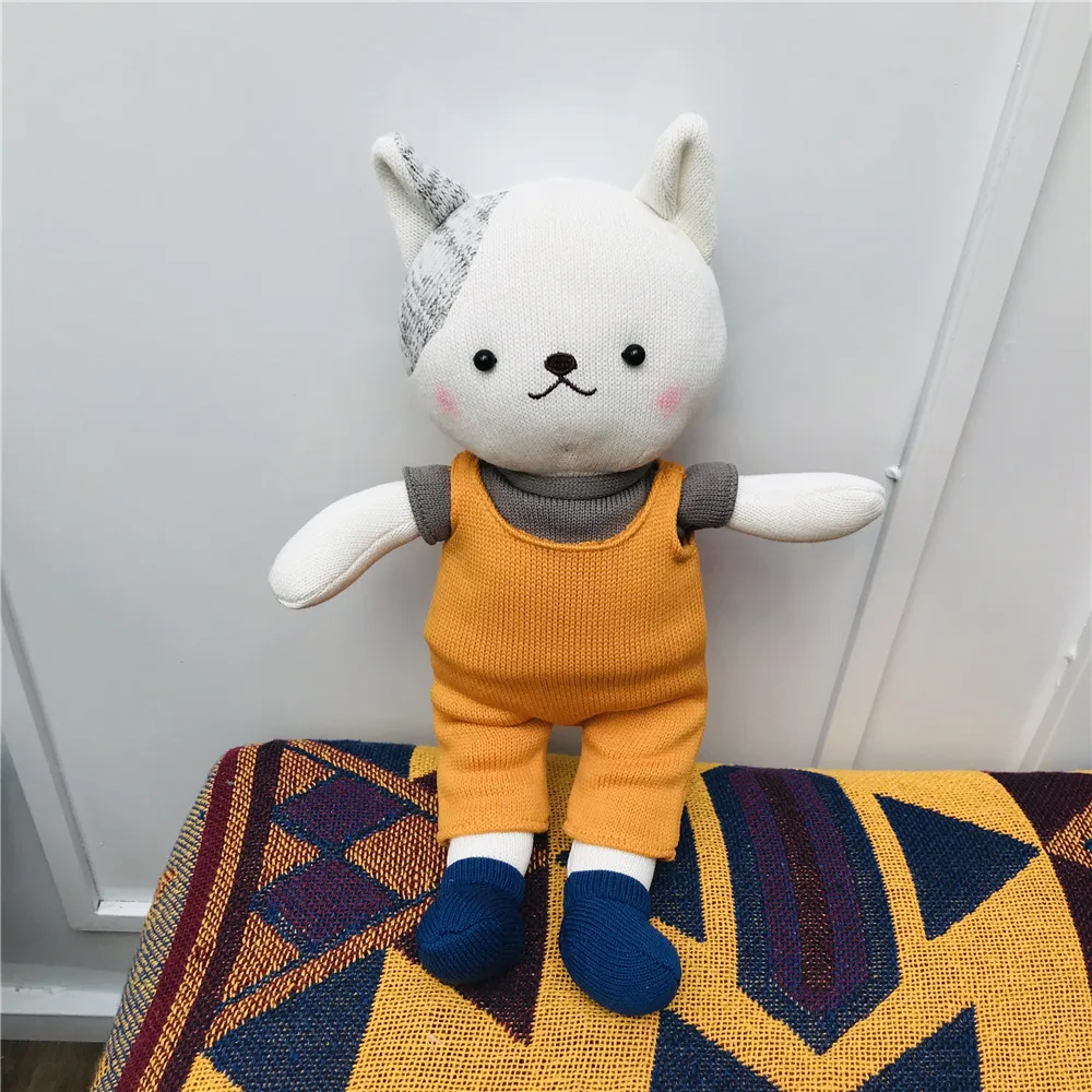 38 см шерстяные Кукла Кролик Плюшевые игрушки вязанное крючком Хлопковые гольфы с