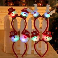 christmas led light headbands santa elk antlers headband kids adult headwear ornaments christmas party cosplay supplies